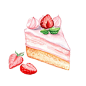 78水彩手绘纸杯彩虹蛋糕马卡龙草莓华夫饼甜点EPS矢量PS素材-淘宝网