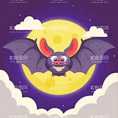 卡通蝙蝠  - 源文件下载【酷图网】卡通蝙蝠,蝙蝠,万圣节元素,矢量图,手绘蝙蝠,