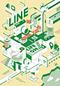 line poster isometric design