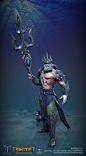 SMITE: Poseidon, Miles Wadsworth : Had fun working on this guy. We recently gave Poseidon a visual update for Smite: Celestial Voyage, Patch 4.5. My main job was to retopologize and texture the figure.  I did, however, have a hand in finalizing the sculpt