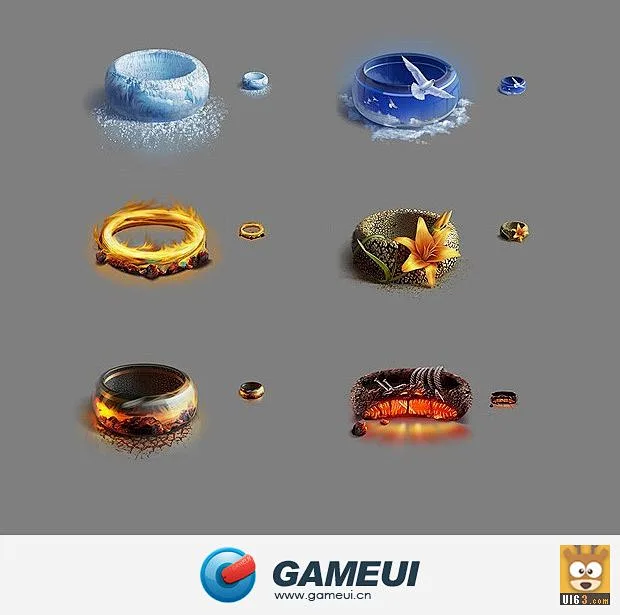 【游戏UI】精致戒指icon图标-花瓣网