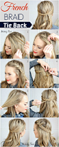 关注shabalaka #教程# #发型# DIY French Braid Tie Back Pictures, Photos, and Images for Facebook, Tumblr, Pinterest, and Twitter