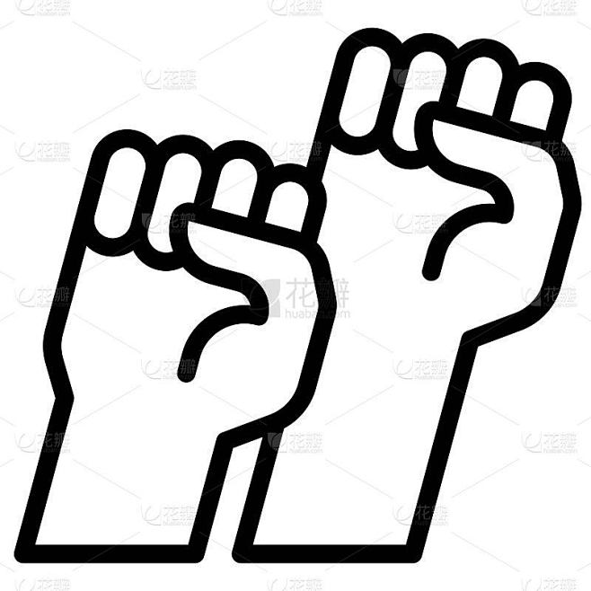 举起拳头图标，抗议相关矢量