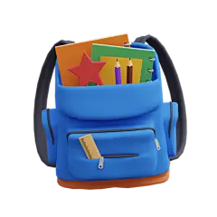School bag 3D Illustration