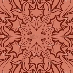东方花卉图案。曼荼罗的设计。矢量插图。手绘万花筒背景。红砖色