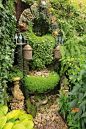 The Poseidon Fountain in The Magic Garden, Wolverhampton England -