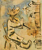 Goat playing violin (c. 1915 ), Marc Chagall