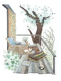 那些温暖的小日子，无论是一个人独处，还是和朋友小聚，都很快乐。（作者：韩国插画师rosa ​ ） ​via 小清新手绘 ​ ​​​​