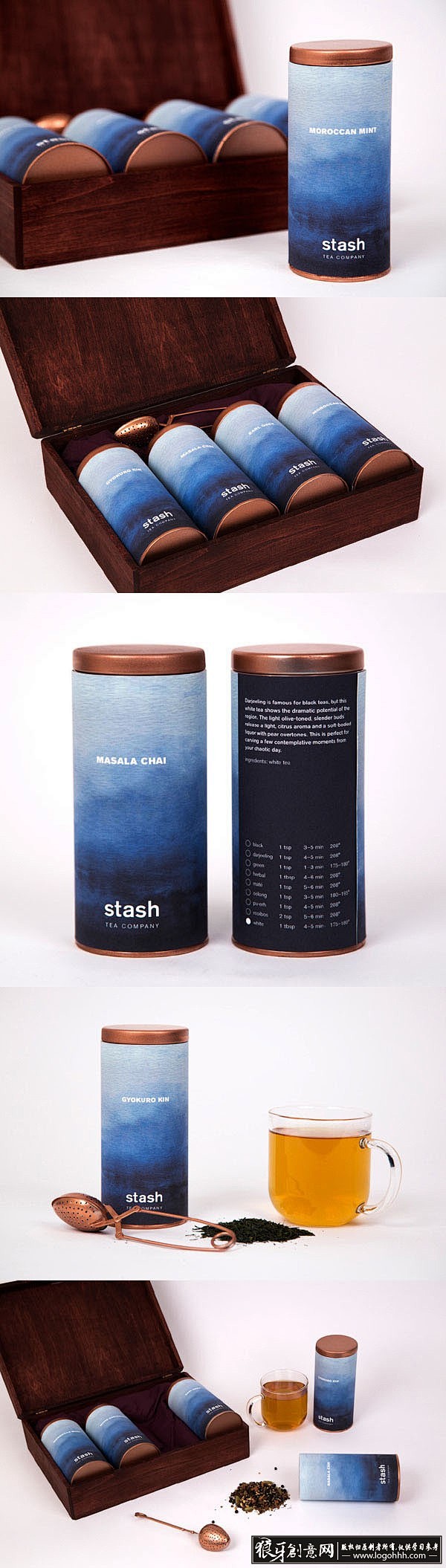 Stash茶叶包装设计佳作欣赏 创意蓝色...