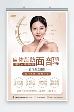 自体脂肪面部填充医美宣传海报
