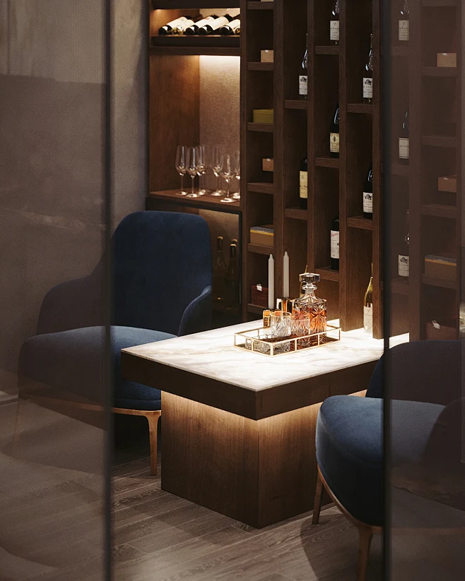 Wine-cigar room-花瓣网