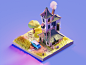 The Burrow render harry potter fanart lowpolyart diorama low poly isometric lowpoly blender illustration 3d