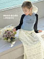 图图小象女童半身裙2025春款洋气白色儿童蛋糕中长款半身裙-淘宝网
