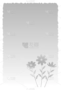 明信片在哀悼。宇宙花的插图。