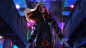 General 3840x2160 digital women cyberpunk warrior redhead science fiction fantasy girl rain futuristic robot fan art blue eyes video games modern artwork jacket hair blowing in the wind Scarlett Johansson Black Widow