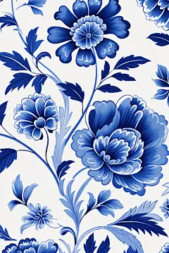 传统青花瓷背景底图