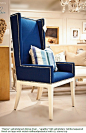 blue velvet wingback chair | FUR- CHAIR | Pinterest