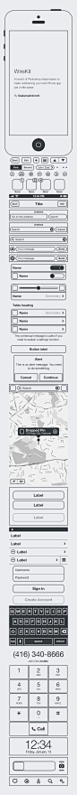 An iPhone App Wireframing Kit #采集大赛#