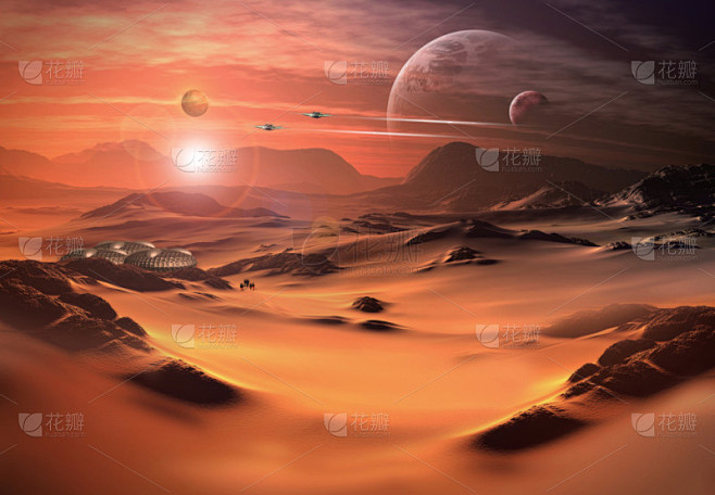 外星人的星球-3d 呈现的计算机图稿
