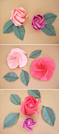 DIY: origami roses  I've been trying to find a good tutorial for forever!!!