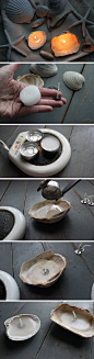 Simple DIY Seashell Candles: 