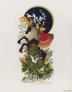 一组绘画作品 ~  作者：日本插画师、绘本画师 Junaida （转） ​​​​
