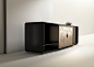 Talento modern low sideboard customizable in wood, metal and textures
