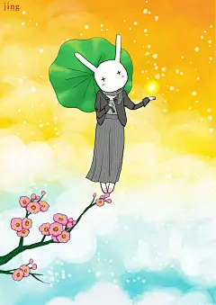 兔年插画 艾玩兔壁纸插画 画儿晴天王净净 (30)