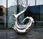 定做不锈钢园林广场雕塑创意金属铁艺群鸟鱼群飞燕户外艺术品摆件-淘宝网