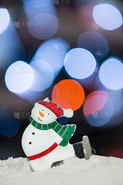 小的,雪人,垂直画幅,球,贺卡,新的,雪,无人,圣诞树
