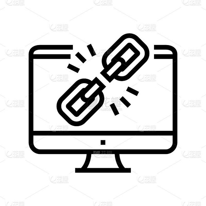 链接断开的线图标矢量插图