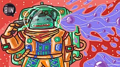 创意手绘抽象插画儿童涂鸦幻想太空外星海报背景PSD模板设计素材-淘宝网