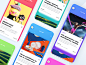 News App UI ios news art 3d art cards ui gradient news app ui flat app ux typography design illustration