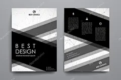 套的宣传册，海报模板分子的结构风格。美丽的设计和布局