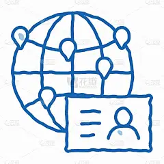 旅游名片涂鸦图标手绘插图