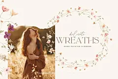 梦幻优雅时尚夏季花卉植物野花水彩手绘插图插画png免抠图片素材下载_颜格视觉