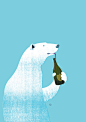 北极熊教你如何喝香槟