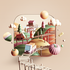 子安/采集到C4D小场景练习