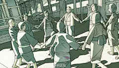 宇都宫理的画可谓是大巧不工，叫人叹服。造型概括简练有力、构图厚重沉稳，有些空间透视也很微妙，偶尔会让人想起塞尚的手法。西尾铁也学他，即便技巧上比他好了，这种大气的拙劲也是天生的，不可学的。多少牛逼原画在这种图面前都显得小家子气。 O网页链接 ​​​​