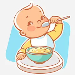 宝宝吃饭矢量插画免抠png素材_新图网ixintu.com