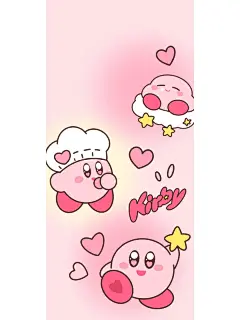 可爱粉嫩星之卡比✨｜自制插画壁纸分享 - 小红书