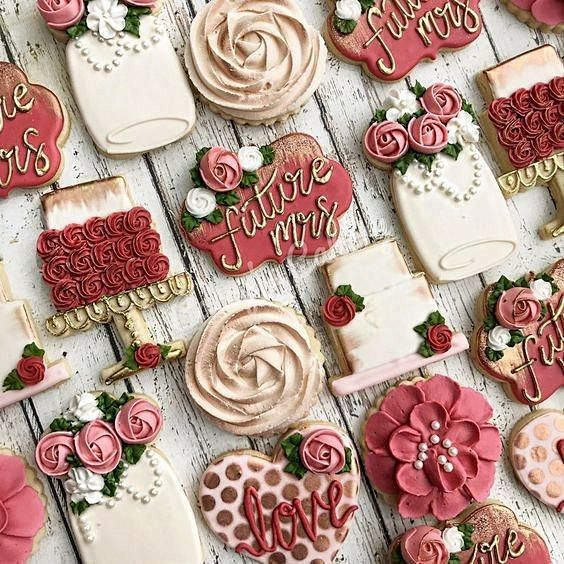 Cookies; floral; ros...