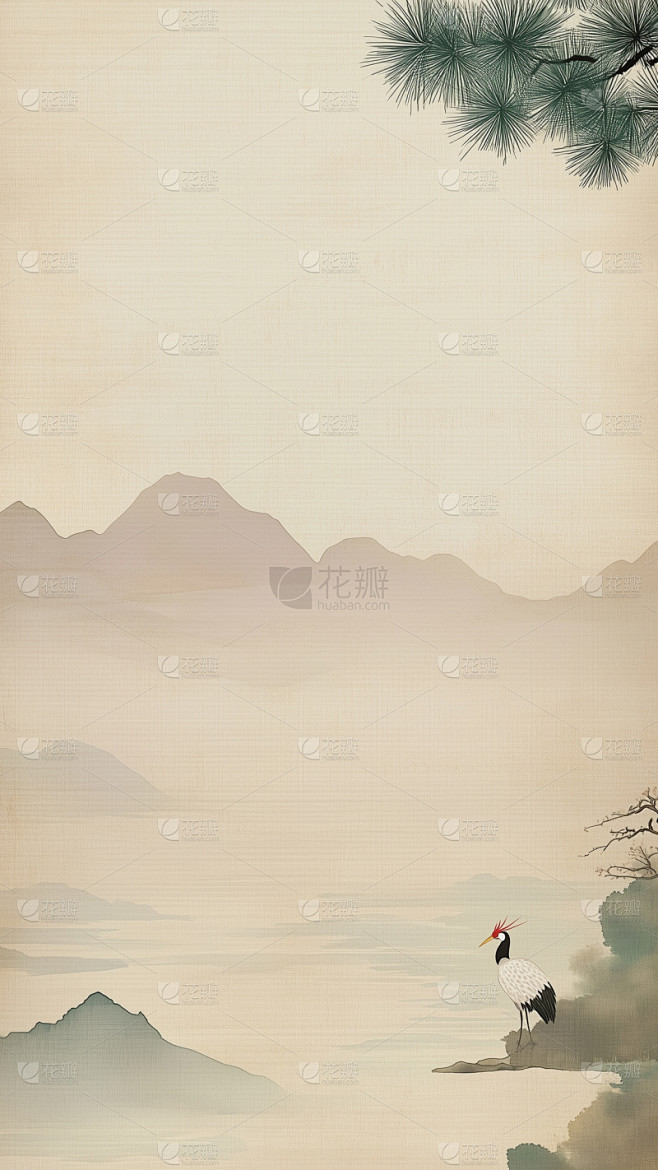 中国风通用古风山川底纹肌理背景