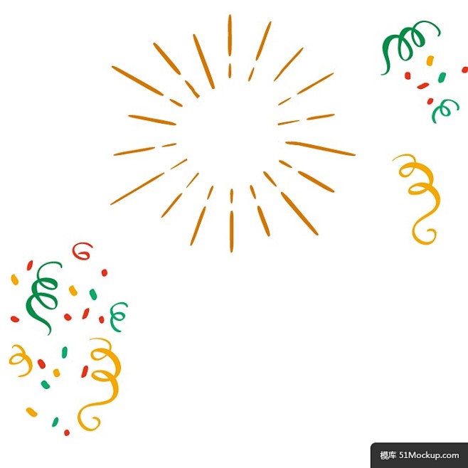 矢量艺术烟花爆竹模板免扣png