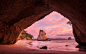 岩洞，海滩，日落，2020年，自然，风景，照片壁纸_3840x2400[10wallpaper