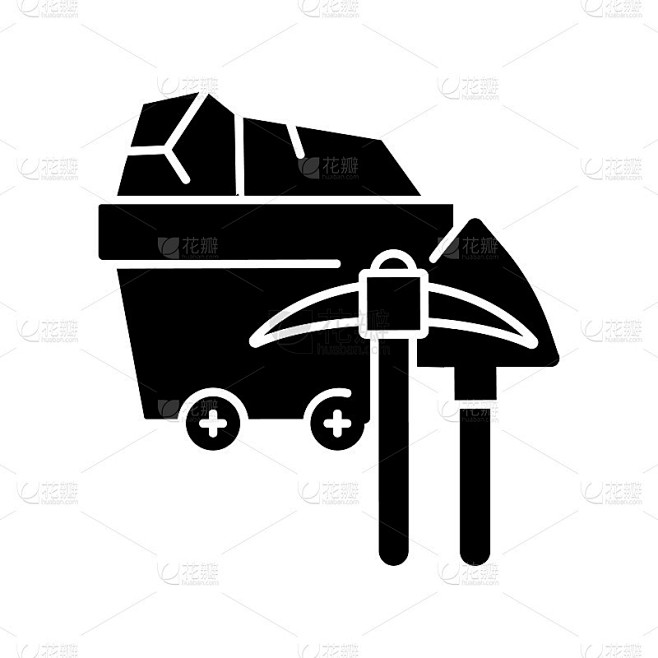 煤炭行业黑色字形图标
