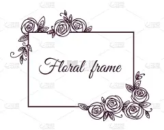 Vintage cute floral frame. Hand drawn illustration