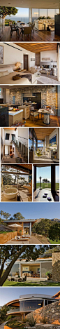 #精品别墅# 天然的建筑材料，温暖中性的色调，梦想中的起居生活~ 加利福尼亚海岛之家 