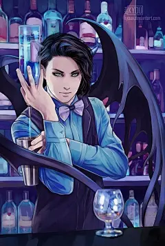 Kyoux前卫风格的肖像插画欣赏 #肖像# #插画# #个性# cool  #CG# 药♡＾▽＾♡