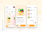 Food Shop Mobile App cart android ios mobileapp illustration simple trendy prototype userinterface ui mobile interaction psd xd menu foodie food app food illustration food and drink food